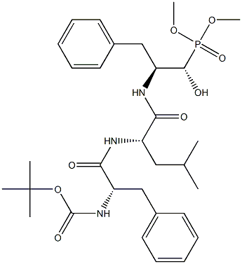 [(1S,2S)-1-Hydroxy-3-phenyl-2-[[N-[N-(tert-butyloxycarbonyl)-L-phenylalanyl]-L-leucyl]amino]propyl]phosphonic acid dimethyl ester 结构式