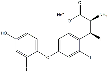 (2R,3S)-2-Amino-3-[4-(4-hydroxy-2-iodophenoxy)-2-iodophenyl]-3-iodopropanoic acid sodium salt 结构式