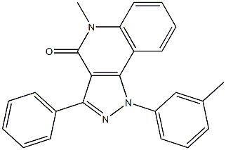 1-(3-Methylphenyl)-3-phenyl-5-methyl-1H-pyrazolo[4,3-c]quinolin-4(5H)-one 结构式