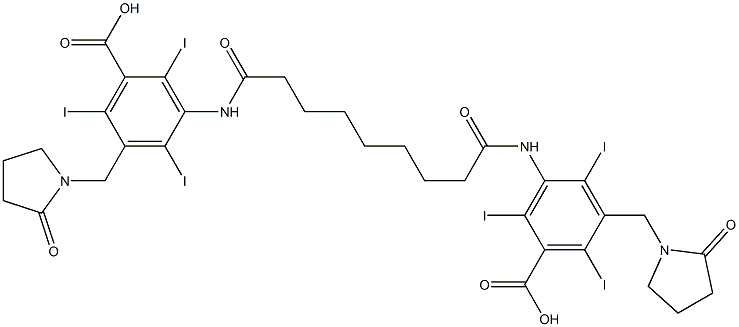 3,3'-(Azelaoyldiimino)bis[5-[(2-oxo-1-pyrrolidinyl)methyl]-2,4,6-triiodobenzoic acid] 结构式