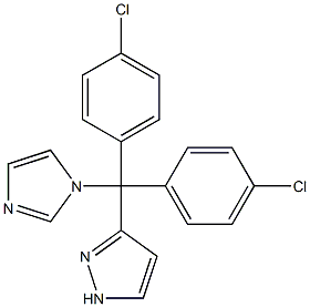 3-[Bis(4-chlorophenyl)(1H-imidazol-1-yl)methyl]-1H-pyrazole 结构式