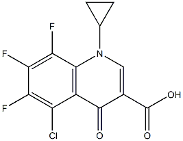1-Cyclopropyl-6,7,8-trifluoro-5-chloro-1,4-dihydro-4-oxoquinoline-3-carboxylic acid 结构式