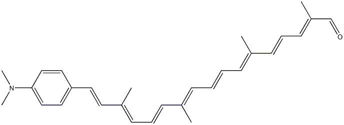 (2E,4E,6E,8E,10E,12E,14E,16E)-17-[4-(Dimethylamino)phenyl]-2,6,11,15-tetramethyl-2,4,6,8,10,12,14,16-heptadecaoctaene-1-one 结构式