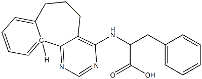 (S)-2-[[(6,7-Dihydro-5H-benzo[6,7]cyclohepta[1,2-d]pyrimidin)-4-yl]amino]-3-phenylpropanoic acid 结构式