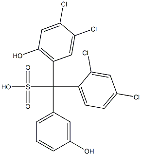 (2,4-Dichlorophenyl)(3,4-dichloro-6-hydroxyphenyl)(3-hydroxyphenyl)methanesulfonic acid 结构式