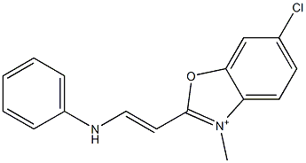 6-Chloro-3-methyl-2-[2-(phenylamino)ethenyl]benzoxazolium 结构式