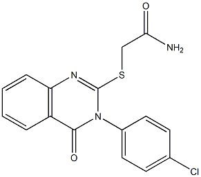 2-(2-Amino-2-oxoethylthio)-3-(4-chlorophenyl)-quinazolin-4(3H)-one 结构式