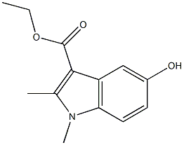 1,2-二甲基-5-羟基吲哚-3-羧酸乙酯 结构式