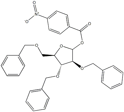 2,3,5-三-O-苄基-1-O-对硝基苯甲酰基-D-阿拉伯呋喃糖 结构式