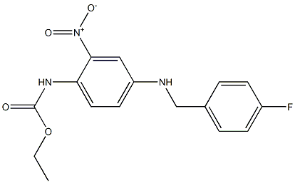 2-硝基-4-(4-氟苄基氨基)-1-乙氧羰基氨基苯 结构式