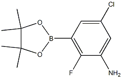 5-氯-2-氟-3-(4,4,5,5,-四甲基-1,3,2-二氧硼戊环-2-基)苯胺 结构式