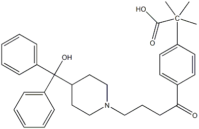 4-[4-[4-(羟基二苯基甲基)-1-哌啶基]-1-氧丁基]-A,A-二甲基苯乙酸甲酯 结构式