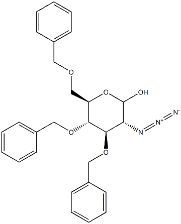 2-叠氮基-3,4,6-三-O-苄基-2-脱氧D-D-吡喃葡萄糖 结构式