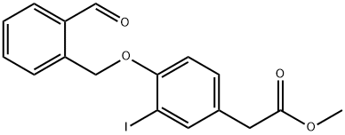 [4-(2-Formylbenzyloxy)-3-iodophenyl]acetic Acid Methyl Ester 结构式
