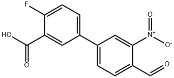 2-Fluoro-5-(4-formyl-3-nitrophenyl)benzoic acid 结构式