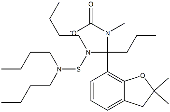 2,3-二氢-2,2-二甲基苯并呋喃-7-基(二丁基氨基硫)甲基氨基甲酸酯 结构式