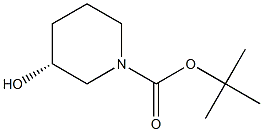 (R)-1-叔丁氧羰基3-羟基哌啶 结构式