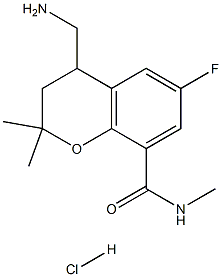 4-(aminomethyl)-6-fluoro-N,2,2-trimethylchroman-8-carboxamide hydrochloride 结构式