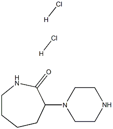 3-(哌嗪-1-基)吖庚环-2-酮二盐酸 结构式