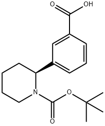 (S)-3-(1-(tert-butoxycarbonyl)piperidin-2-yl)benzoic acid 结构式
