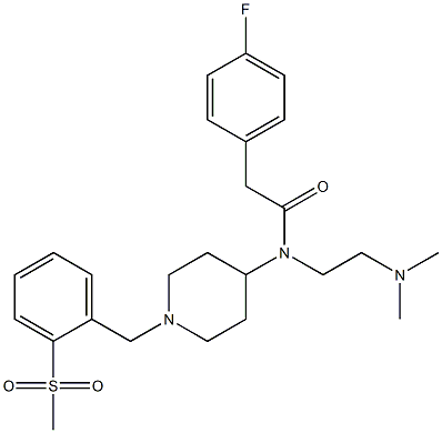 N-[2-(DIMETHYLAMINO)ETHYL]-2-(4-FLUOROPHENYL)-N-(1-[2-(METHYLSULFONYL)BENZYL]PIPERIDIN-4-YL)ACETAMIDE 结构式
