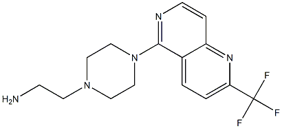 2-(4-[2-(TRIFLUOROMETHYL)-1,6-NAPHTHYRIDIN-5-YL]PIPERAZIN-1-YL)ETHANAMINE 结构式