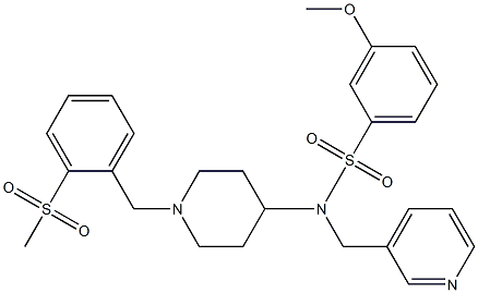 3-METHOXY-N-(1-[2-(METHYLSULFONYL)BENZYL]PIPERIDIN-4-YL)-N-(PYRIDIN-3-YLMETHYL)BENZENESULFONAMIDE 结构式