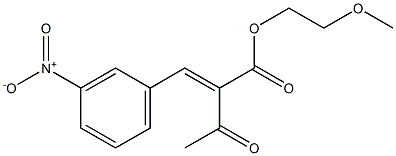 2-(3-硝基苯亚甲基)乙酰乙酸甲氧基乙酯 结构式