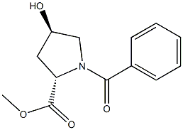 反-1-苯甲酰-4-羟基-L-脯氨酸甲酯 结构式