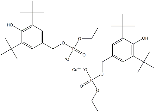 双(3,5-二叔基-4-羟基苄基磷酸单乙酯)钙 结构式