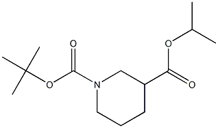 1-叔丁氧羰基-3-哌啶甲酸甲(乙)酯 结构式