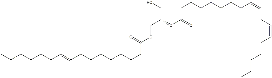 1-(9Z-hexadecenoyl)-2-(9Z,12Z-octadecadienoyl)-sn-glycerol 结构式