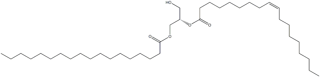 1-octadecanoyl-2-(9Z-octadecenoyl)-sn-glycerol 结构式