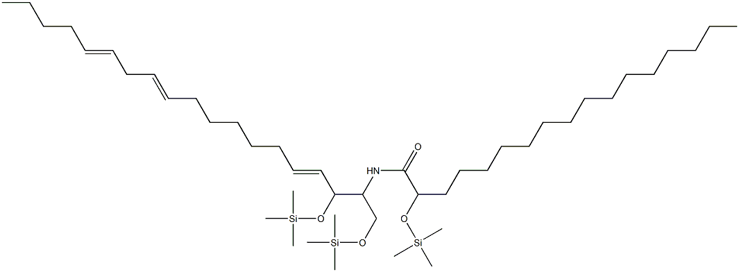 2-[(Trimethylsilyl)oxy]-N-((3E,10E,13E)-2-[(trimethylsilyl)oxy]-1-([(t rimethylsilyl)oxy]methyl)-3,10,13-octadecatrienyl)heptadecanamide 结构式