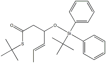 4-Hexenethioic acid, 3-(t-butyldiphenylsilyloxy)-, S-t-butyl ester 结构式