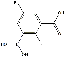 3-Borono-5-bromo-2-fluorobenzoic acid 结构式