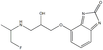 4-(3-((1-fluoroprop-2-yl)amino)-2-hydroxypropoxy)-2H-benzimidazol-2-one 结构式