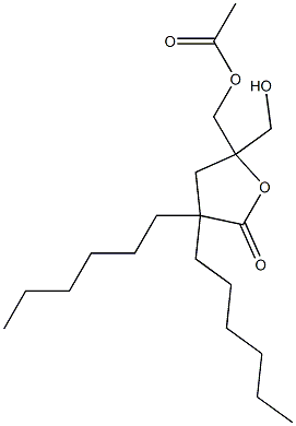 5-(acetoxymethyl)-5-(hydroxymethyl)-3,3-dihexyltetrahydro-2-furanone 结构式