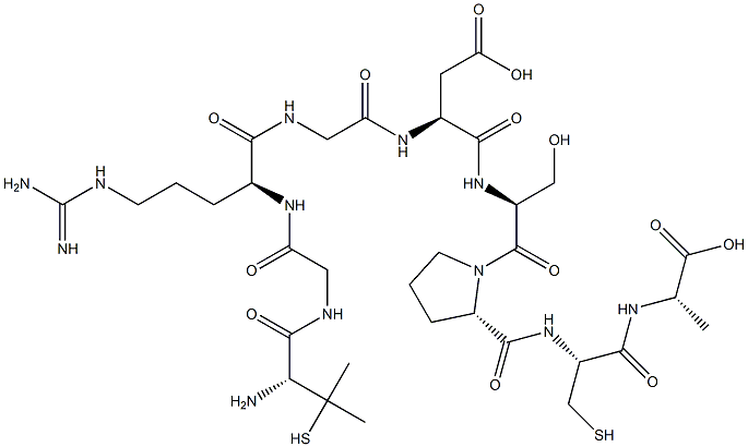 penicillamyl-glycyl-arginyl-glycyl-aspartyl-seryl-prolyl-cysteinyl-alanine 结构式
