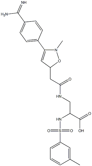 3-(4-(aminoiminomethyl)phenyl)-5-((((2-carboxy-2-((3-methylphenyl)sulfonamido)ethyl)amino)carbonyl)methyl)-2-methylisoxazole 结构式