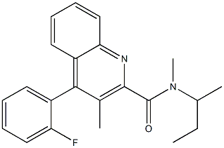 N-methyl-3-methyl-4-(2-fluorophenyl)-N-(1-methylpropyl)quinoline-2-carboxamide 结构式
