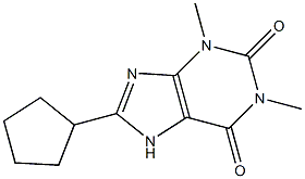 1,3-dimethyl-8-cyclopentylxanthine 结构式