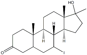 17-hydroxy-7-iodo-17-methylandrostan-3-one 结构式
