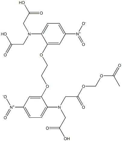 5,5'-dinitro-1,2-bis(2-aminophenoxy)ethane N,N,N',N'-tetraacetic acid acetoxymethyl ester 结构式