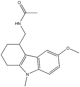 N-acetyl-4-aminomethyl-6-methoxy-9-methyl-1,2,3,4-tetrahydrocarbazole 结构式