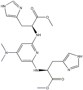 N,N'-(4-dimethylaminopyridine-2,6-diyl)-bis(histidine methyl ester) 结构式