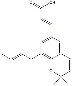 2,2-dimethyl-8-(3-methyl-2-butenyl)-benzopyran-6-propenoic acid 结构式