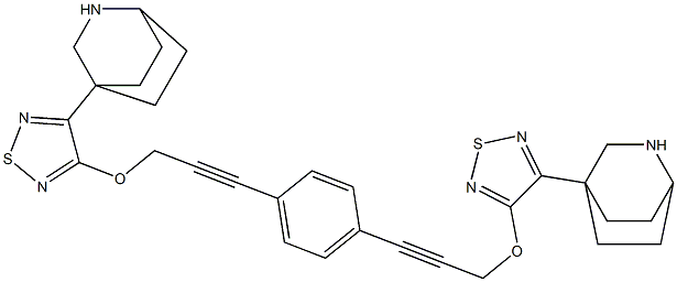 1,4-bis(3-((3-azabicyclo(2.2.2)octanyl)-1,2,5-thiadiazol-4-yloxy)-1-propyn-1-yl)benzene 结构式