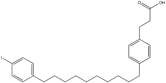 4-(10-(4-iodophenyl)decyl)benzenepropanoic acid 结构式