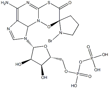 2-(3-(bromo-2-oxopropylthio))adenosine 5'-diphosphate 结构式
